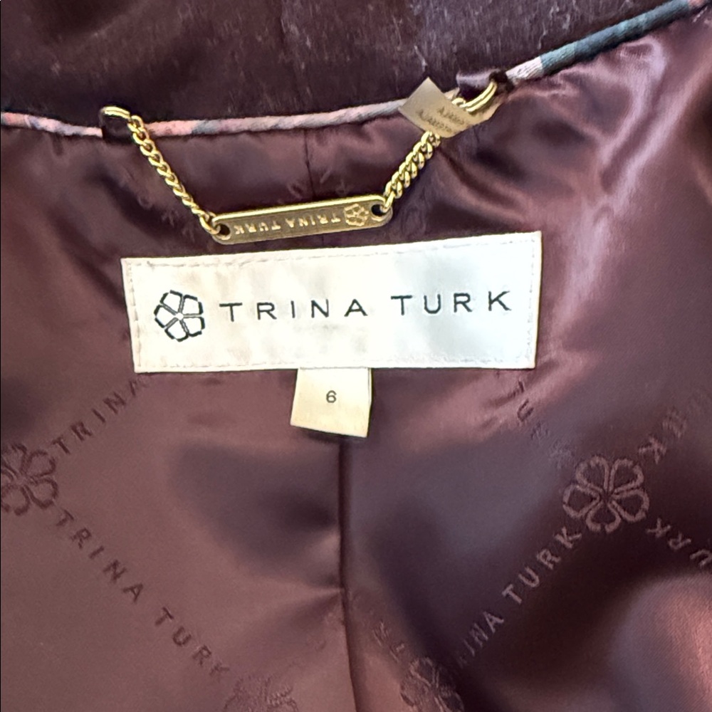 Trina Turk Hooded Swing Coat in Rich Burgundy - Picture 9 of 9